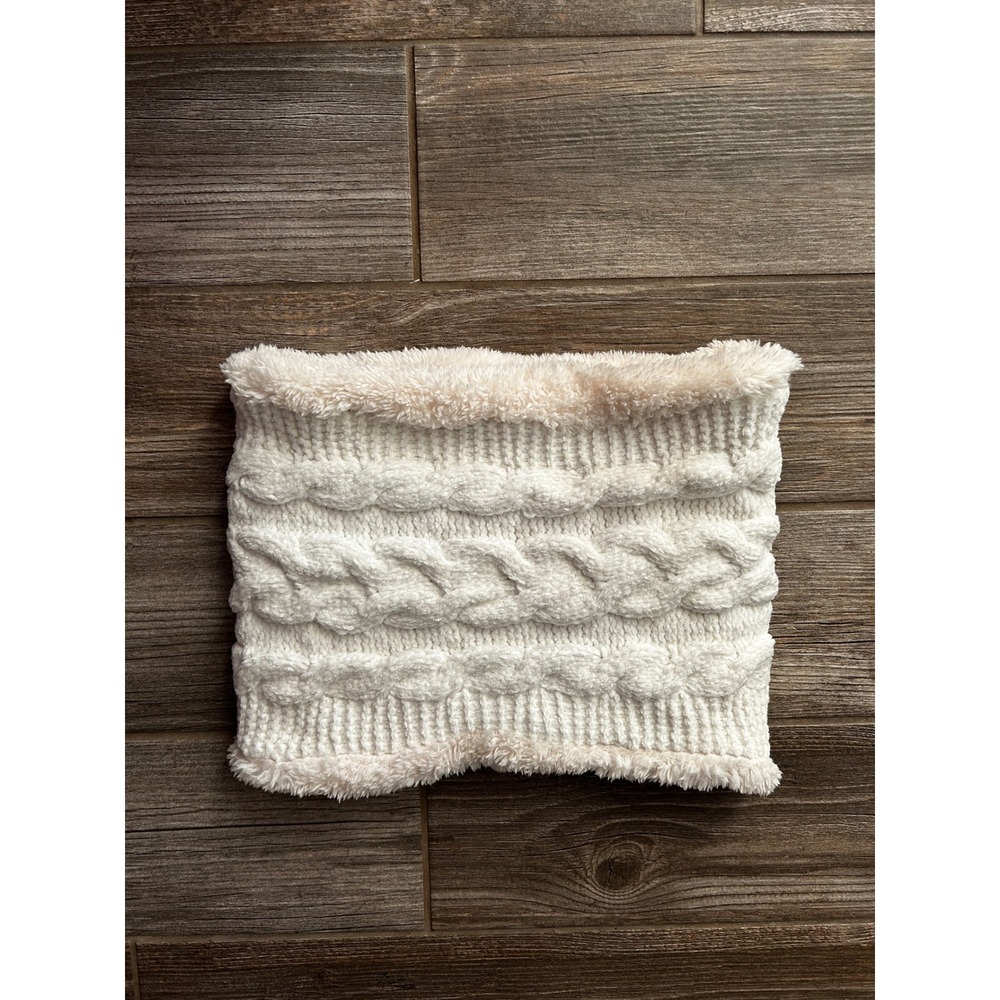 Sonoma Cream Cable Knit Faux Fur Lined Neck Warmer Snood‎